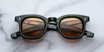 jacques marie mage devaux borneo eckige grüne sonnenbrille mit orangenen gläsern