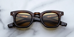 jacques marie mage devaux hazel eckige sonnenbrille in havana mit gelben gläsern