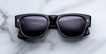 jacques marie mage dino bloodstone eckige sonnenbrille in schwarz mit grauen gläsern