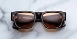 jacques marie mage dino walnut eckige sonnenbrille in braun mit braunen gläsern