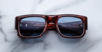 jacques marie mage donat breccia eckige sonnenbrille in havana mit blauen gläsern