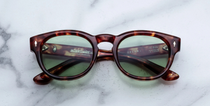 jacques marie mage dr.dream baltic ovale sonnenbrille in havana mit grünen gläsern