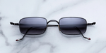 jacques marie mage dusk black eckige sonnenbrille aus titan in schwarz mit grauen verspiegelten gläsern