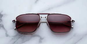 jacques marie mage earl bordeaux eckige sonnenbrille in silbe rund bordeaux mit roten gläsern