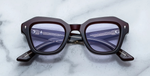 jacques marie mage eichler cherry eckige sonnenbrille in weinrot mit violetten gläsern