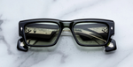 jacques marie mage engel borneo eckige sonnenbrille in grün aus acetat mit grünen gläsern