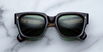 jacques marie mage enzo etna eckige sonnenbrille in havana mit grünen gläsern
