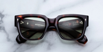 jacques marie mage enzo tenace eckige sonnenbrille in havana und grünen gläsern