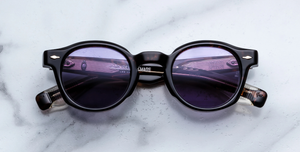 jacques marie mage felix 2 beau pantoförmige sonnenbrille in havana mit violetten gläsern