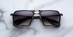 jacques marie mage gt-r bng eckige sonnenbrille in schwarz mit schwarzen verlaufsgläser