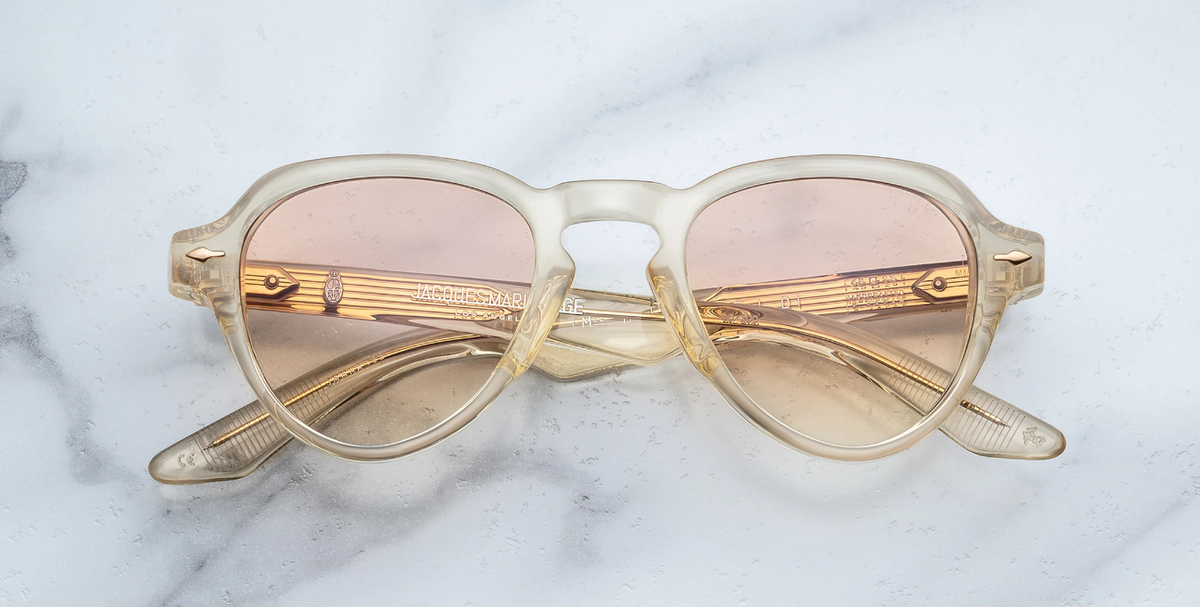 jacques marie mage hatfield photochromic halo aviator acetatfassung in beige mit hellbraunen verlaufsgläsern