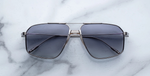 jacques marie mage jagger sulfur aviotor sonnenbrille in silber mit grauen gläsern