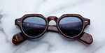 jacques marie mage kellerman breccia pantoförmige acetatbrille in havana mit blauen gläsern