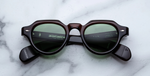 jacques marie mage kellerman zoltar pantoförmige acetatbrille in braun mit grünen gläsern