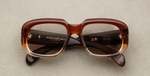 Jacques Marie mage kobo hickory fade eckige sonnenbrille in braun mit hellbraunen gläsern