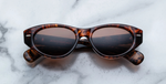 jacques marie mage krasner samoa ovale sonnenbrille in havana mit braunen gläsern