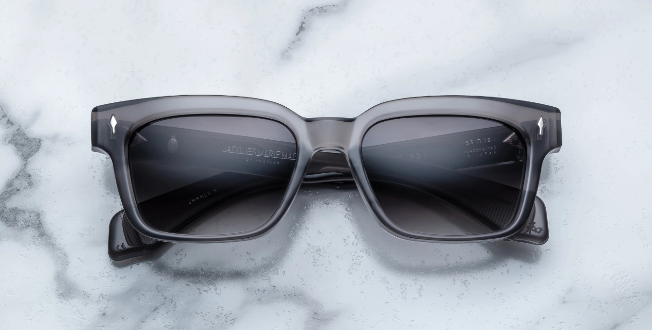 jacques marie mage molino 55 prime eckige sonnenbrille in grau mit grauen gläsern