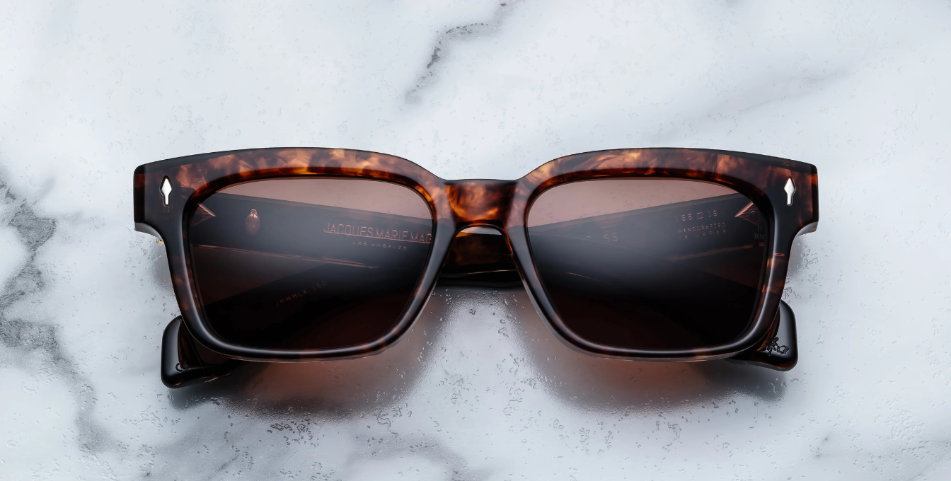 jacques marie mage molino 55 samoa eckige sonnenbrille in havana mit braunen gläsern