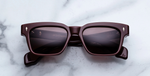jacques marie mage molino bordeaux empire eckige sonnenbrille aus acetat in weinrot mit braunen gläsern