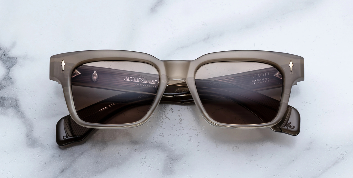 jacques marie mage molino lescot eckige sonnnebrille in braun mit braunen gläsern