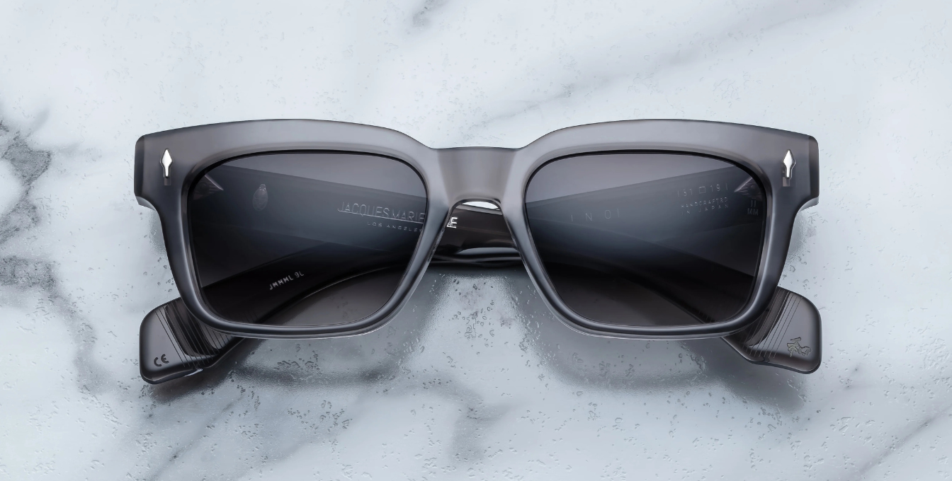 jacques marie mage molino prime eckige sonnebrille in grau mit grauen gläsern
