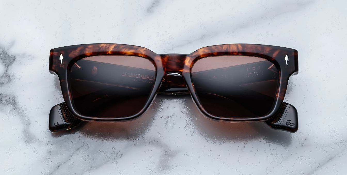 jacques marie mage molino samoa eckige sonnenbrille in havana mit braunen gläsern