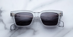 jacques marie mage molino sulfur eckige sonnenbrille in grau transparent mit grauen gläsern