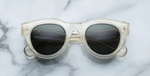 jacques marie mage molitor brut panto sonnenbrille in transparent mit grünen gläsern