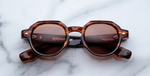 jacques marie mage pontian bourbon pantoförmige sonnenbrille in havana mit braunen gläsern