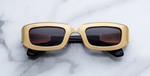 jacques marie mage ryder gold eckige sonnenbrille aus titan in gold mit grauen verlaufsgläsern
