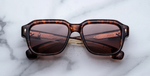 jacques marie mage vivienne argyle eckige sonnenbrille in havana mit braunen gläsern