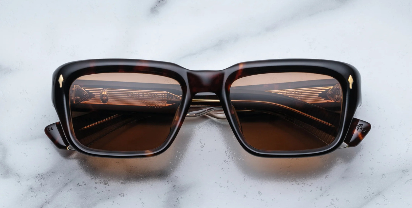 jacques marie mage walker havana 6 eckige sonnenbrille in braun mit braunen gläsern