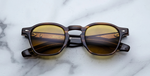jacques marie mage zephirin 47 hazel, eckige sonnenbrille in havana mit brauen gläsern