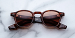 jacques marie mage zephirin bourbon eckige sonnenbrille in havana mit braunen gläsern