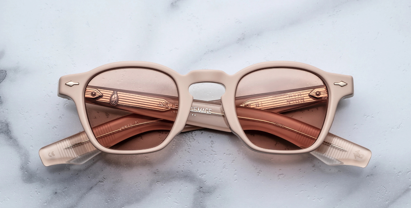 jacques marie mage suede collection zephirin dust suede eckige sonnenbrille in matt orange mit orangenen gläsern