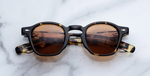 jacques marie mage zephirin tokyo eckige sonnenbrille in havana mit orangenen gläsern