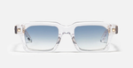 john dalia p19 c190 eckige transparente acetat sonnenbrille mit hellblauen gläsern