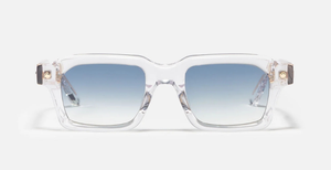 john dalia p19 c190 eckige transparente acetat sonnenbrille mit hellblauen gläsern