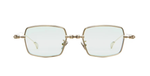 kuboraum H69 LG eckige Titansonnenbrille in gold mit hellgrpnen gläsern