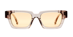 kuboraum I01 LWG eckige sonnenbrille in grau mit hellen orangenen gläsern