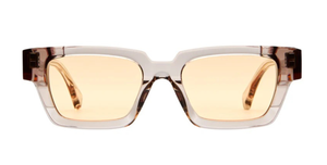 kuboraum I01 LWG eckige sonnenbrille in grau mit hellen orangenen gläsern