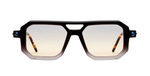 kuboraum P8 BkG eckige sonnenbrille aus acetat in schwarz verlauf mit grau-gelben verlaufsgläsern