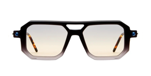 kuboraum P8 BkG eckige sonnenbrille aus acetat in schwarz verlauf mit grau-gelben verlaufsgläsern
