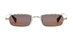 kuboraum Z18 LG eckige sonnenbrille aus metall in gold mit grau verspiegelten gläsern