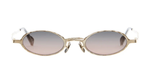 kuboraum Z24 GG ovale sonnenbrille aus metall in gold mit grauen und gold verspiegelten gläsern
