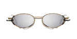 kuboraum Z70 GSB ovale sonnenbrille in gold, silber und schwarz mit grauen verpsiegelten gläsern