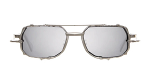 kuboraum Z71 SL eckige sonnenbrille in silber und matt silber mit grauen verpspiegelten gläsern