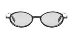 kuboraum h18 bm ovale sonnenbrille in matt schwarz und gun metal mit hellgrauen gläsern