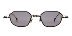 kuboraum h66 rh eckige sonnenbrille aus titan in gunmetal und grauen gläsern