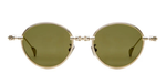 kuboraum h67 gd pantoförmige sonnenbrille aus titan in gold mit grünen gläsern